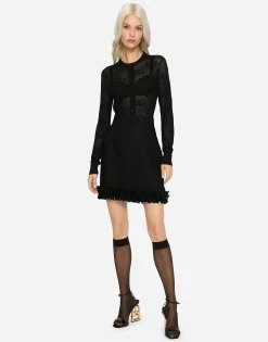 Bouclé miniskirt