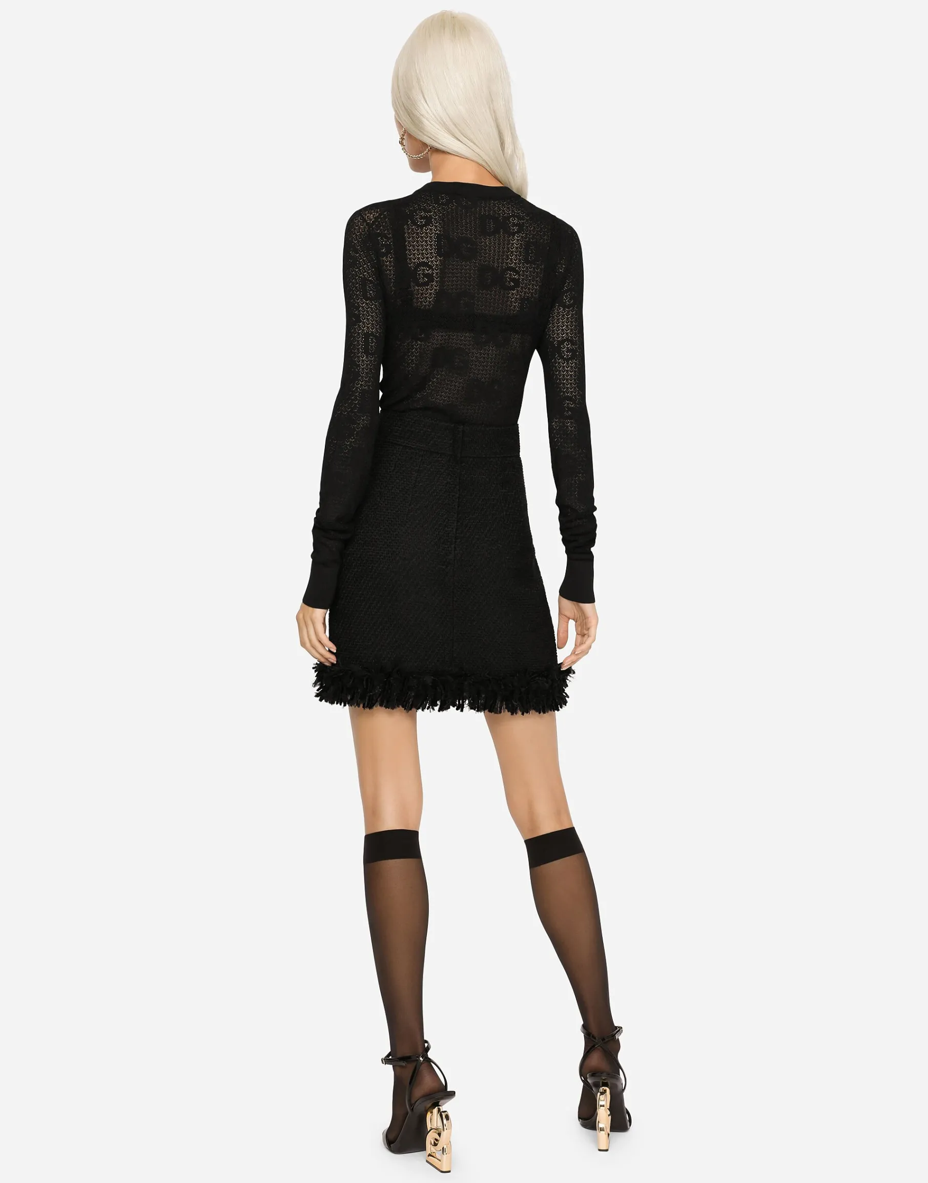 Bouclé miniskirt