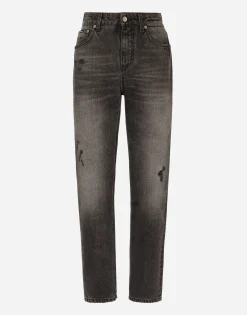 Boyfriend jeans in dark blue denim