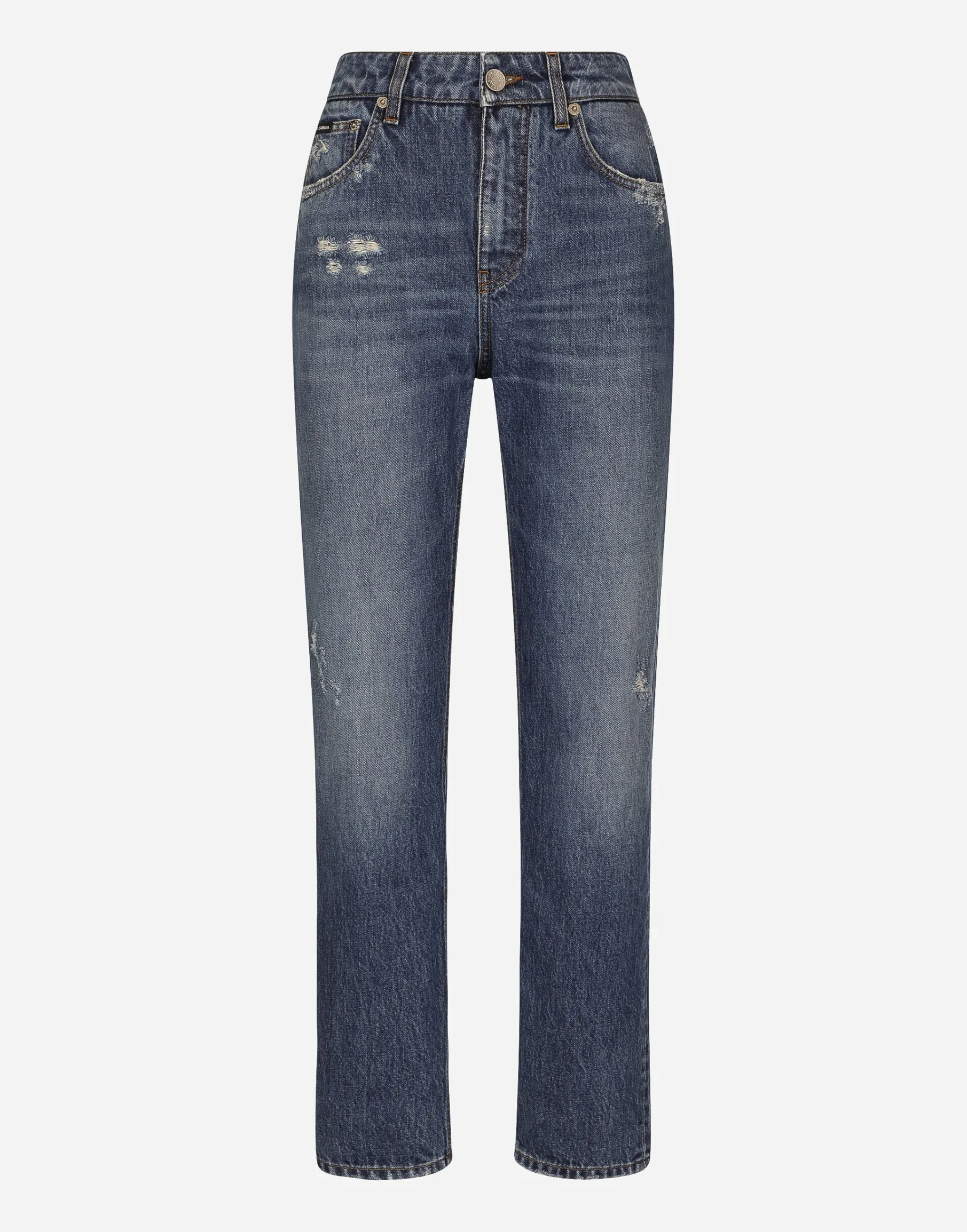 Boyfriend jeans in medium blue denim