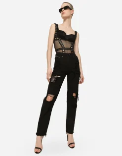 Boyfriend jeans with rips