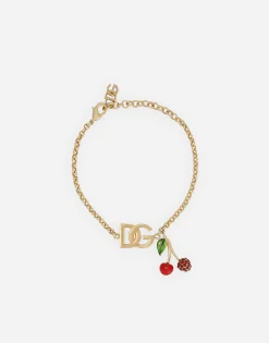 Bracelet with DG logo and cherry charms