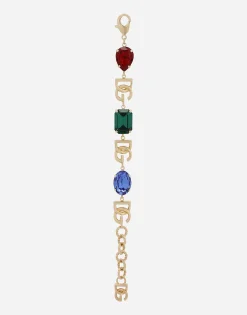 Bracelet with DG logo and multi-colored rhinestones