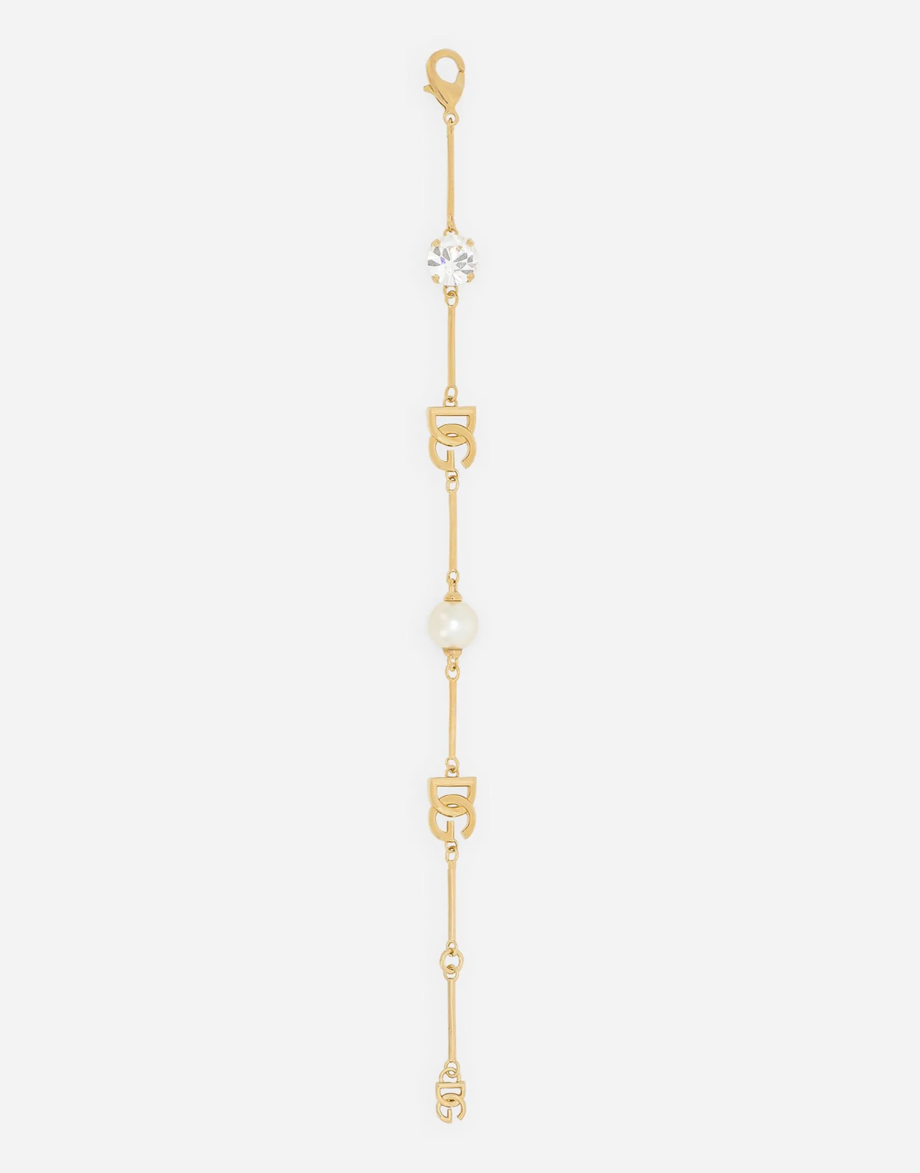 Bracelet with DG logo, rhinestones and beads