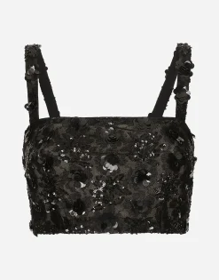 Bralette top with sequin embroidery