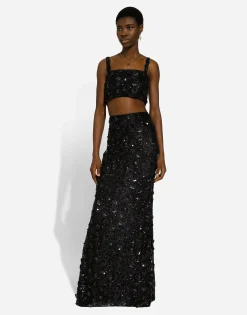 Bralette top with sequin embroidery