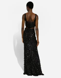 Bralette top with sequin embroidery