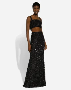 Bralette top with sequin embroidery