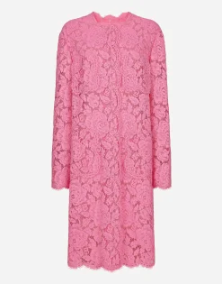 Branded floral cordonetto lace coat