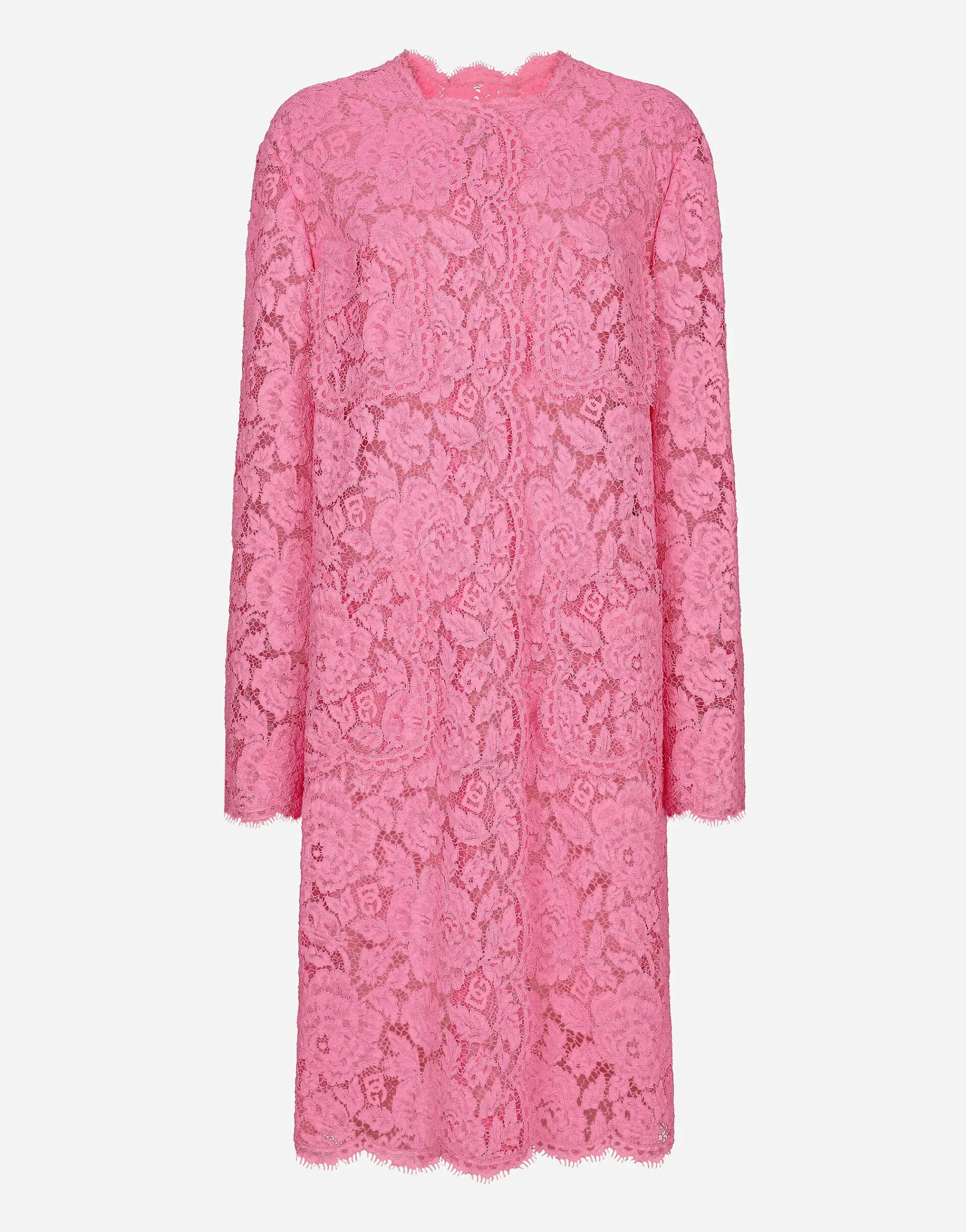 Branded floral cordonetto lace coat