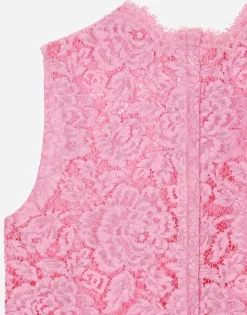 Branded floral cordonetto lace top