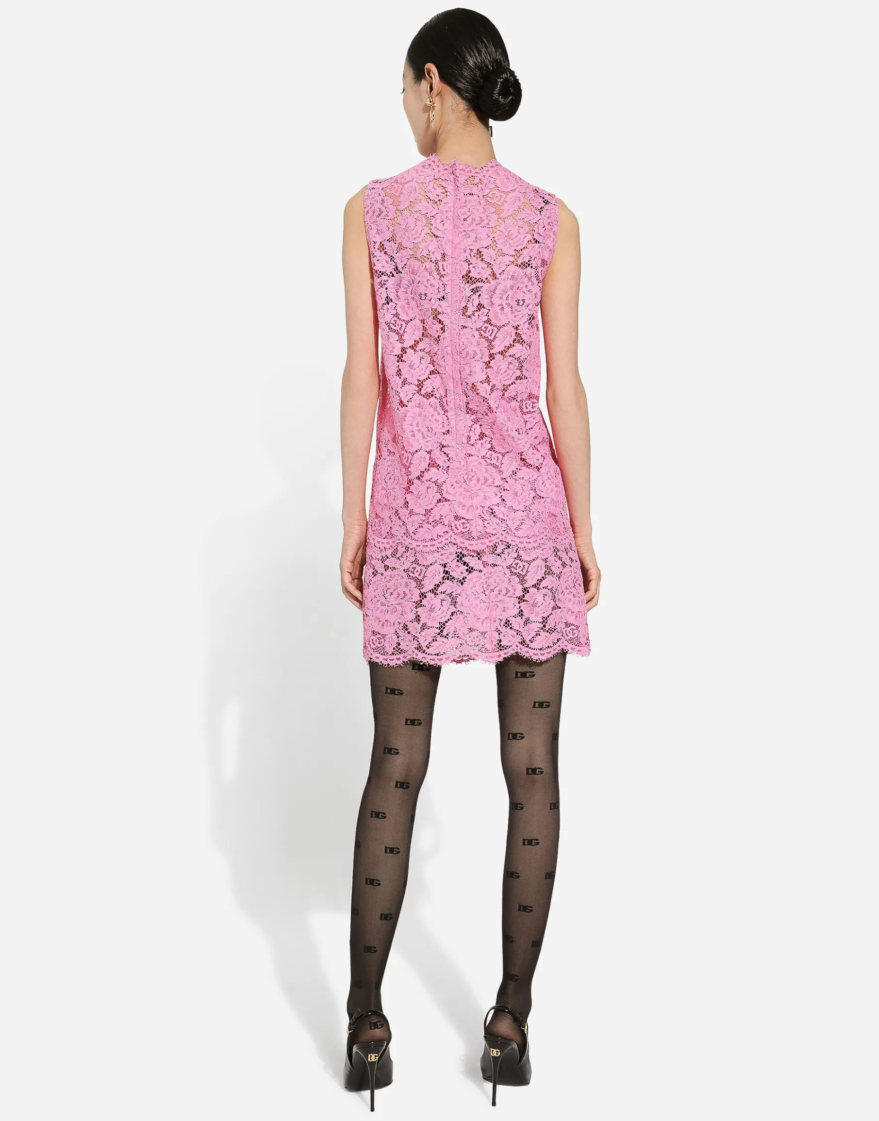 Branded floral cordonetto lace miniskirt
