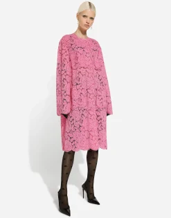 Branded floral cordonetto lace coat