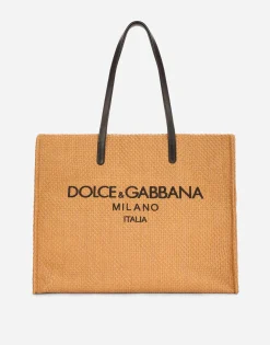 Branded raffia shopper