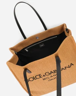 Branded raffia shopper