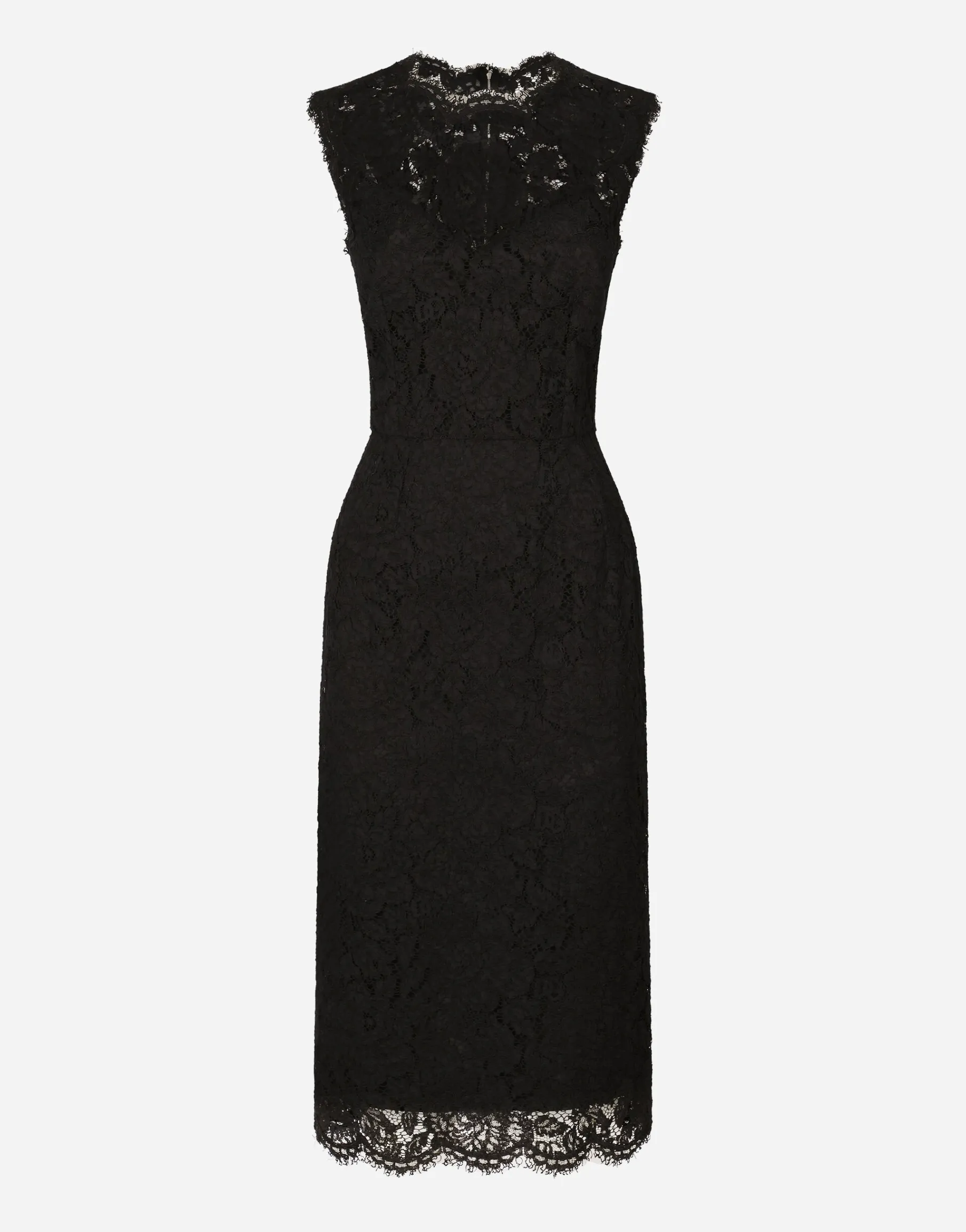 Branded stretch lace calf-length dress