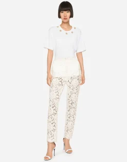 Branded stretch lace pants
