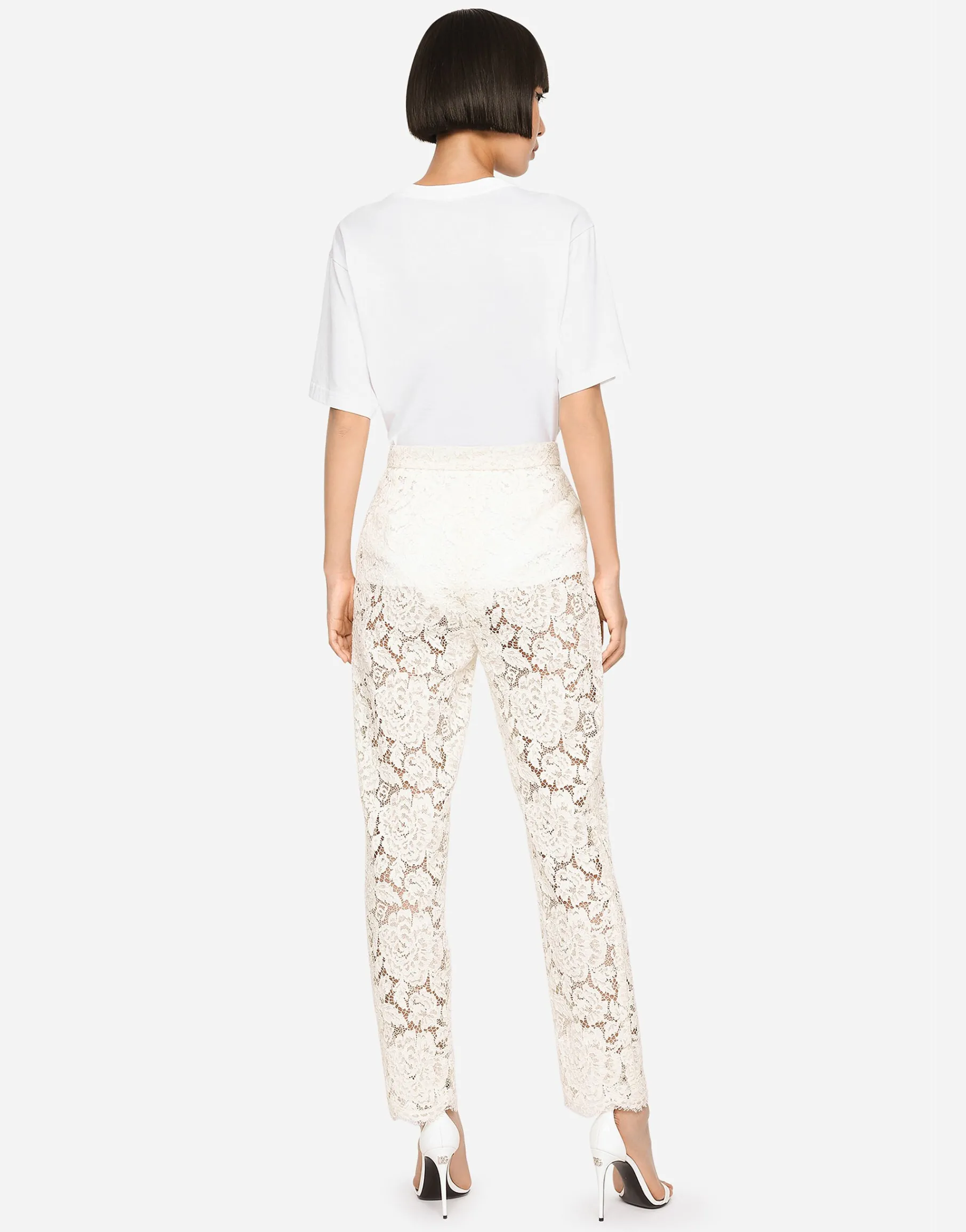 Branded stretch lace pants