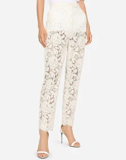 Branded stretch lace pants