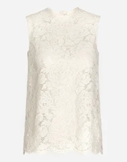 Branded stretch lace top