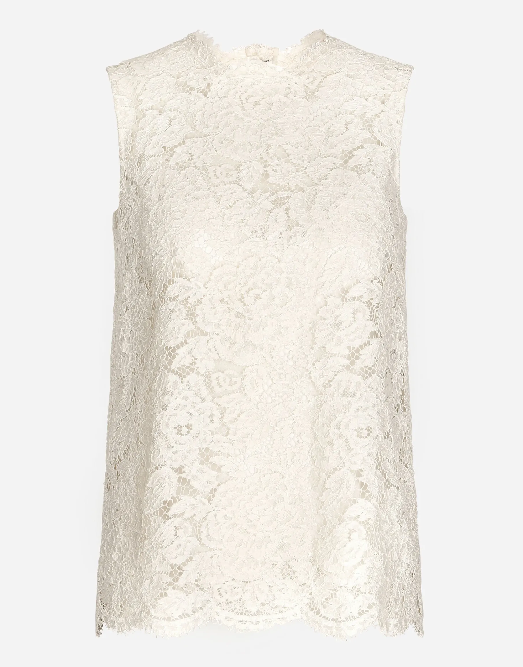 Branded stretch lace top