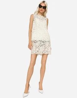 Branded stretch lace top
