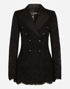 Branded stretch lace Turlington blazer