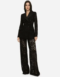 Branded stretch lace Turlington blazer