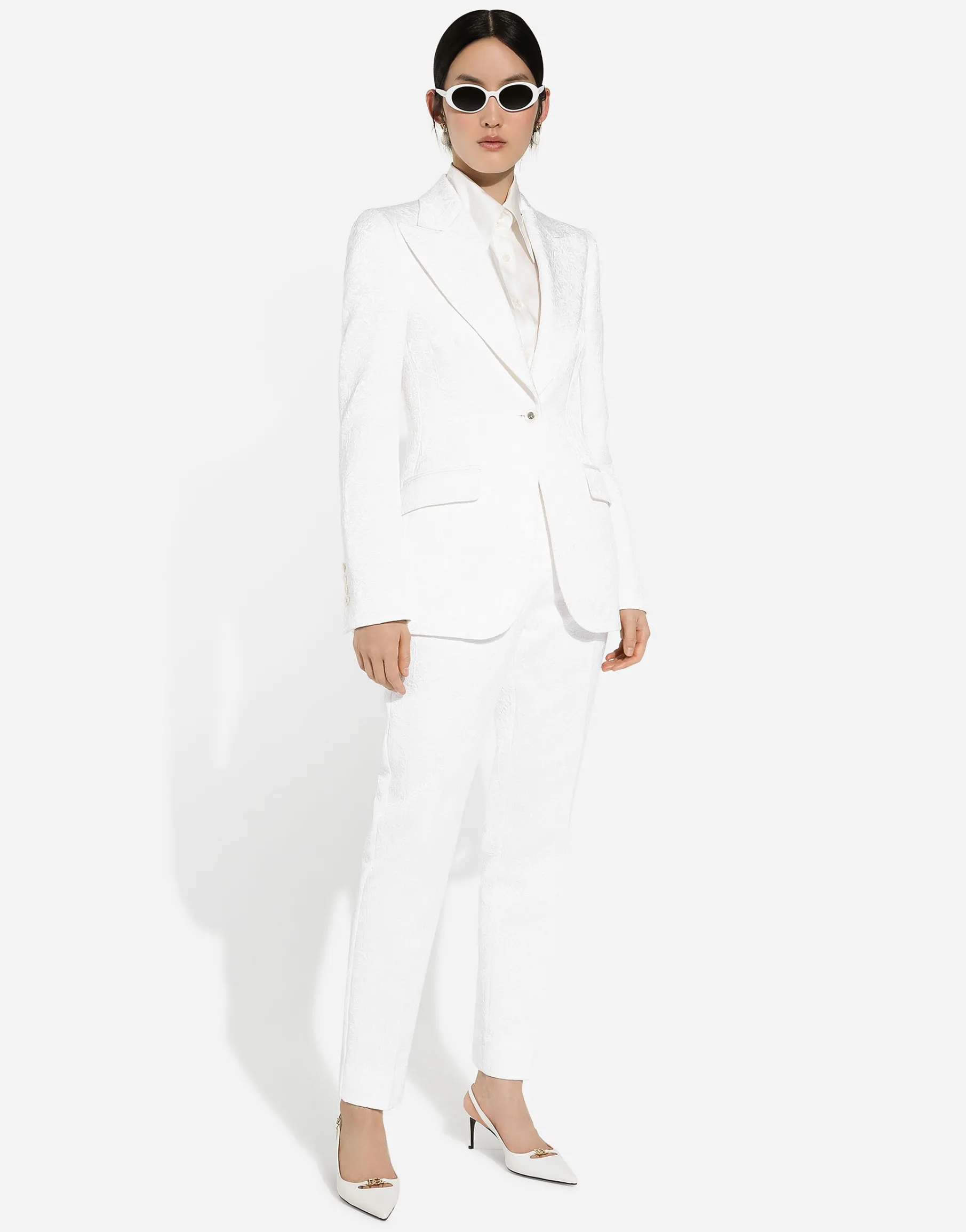 Brocade cigarette pants