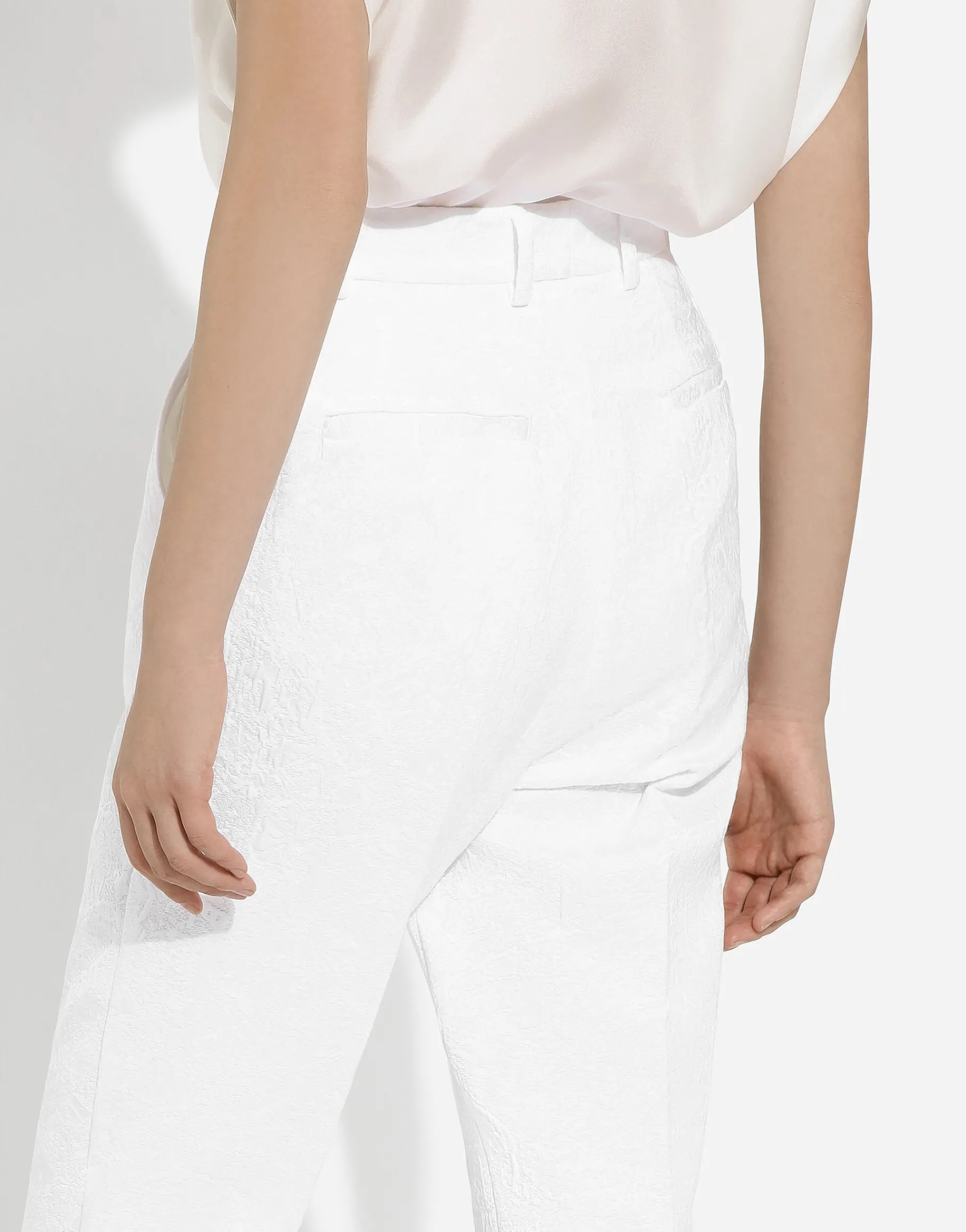 Brocade cigarette pants