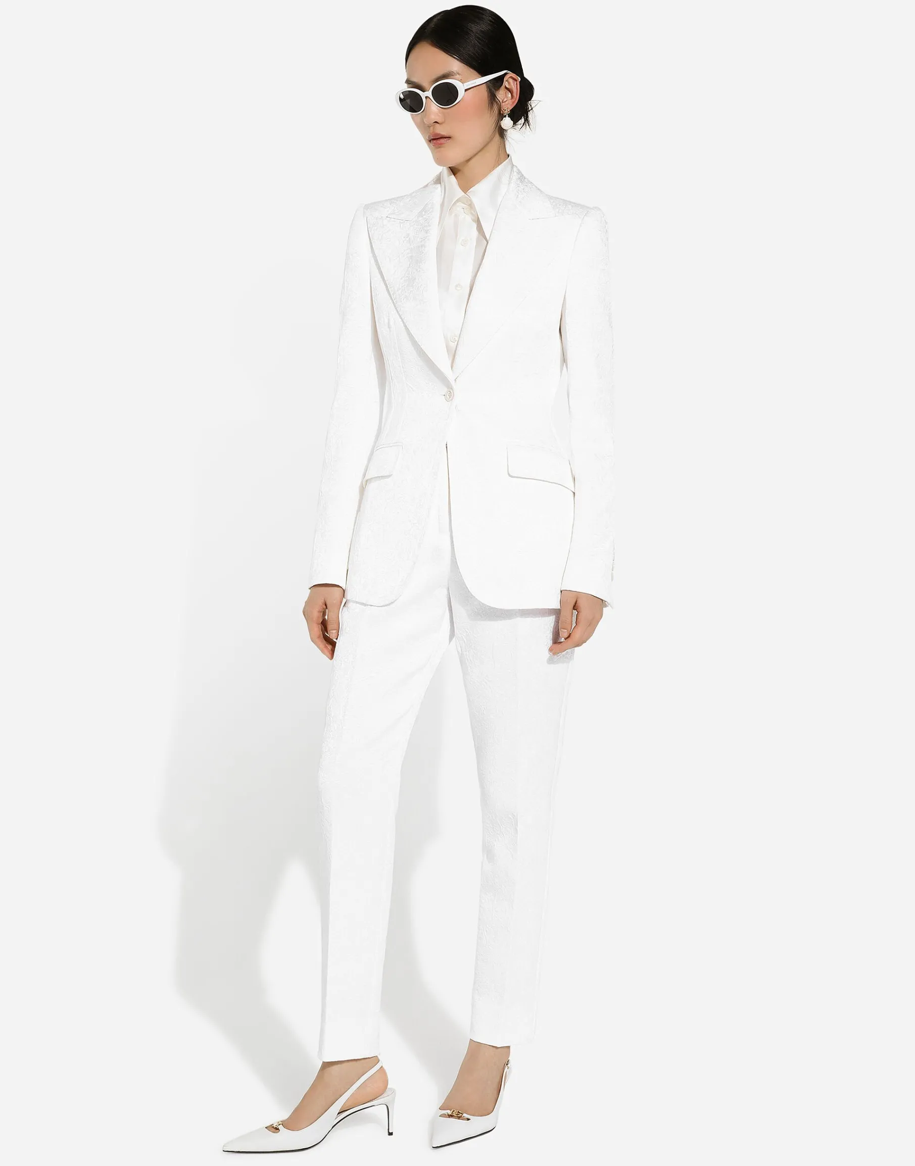 Brocade cigarette pants