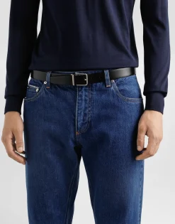 Brushed calfskin belt