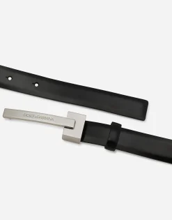 Brushed calfskin belt