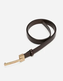 Brushed calfskin belt