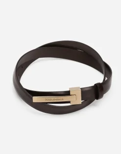 Brushed calfskin belt