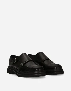 Brushed calfskin monkstrap shoes