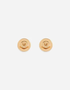 Butterfly-back earrings with logo