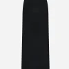 Cady calf-length skirt with slits