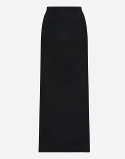 Cady calf-length skirt with slits