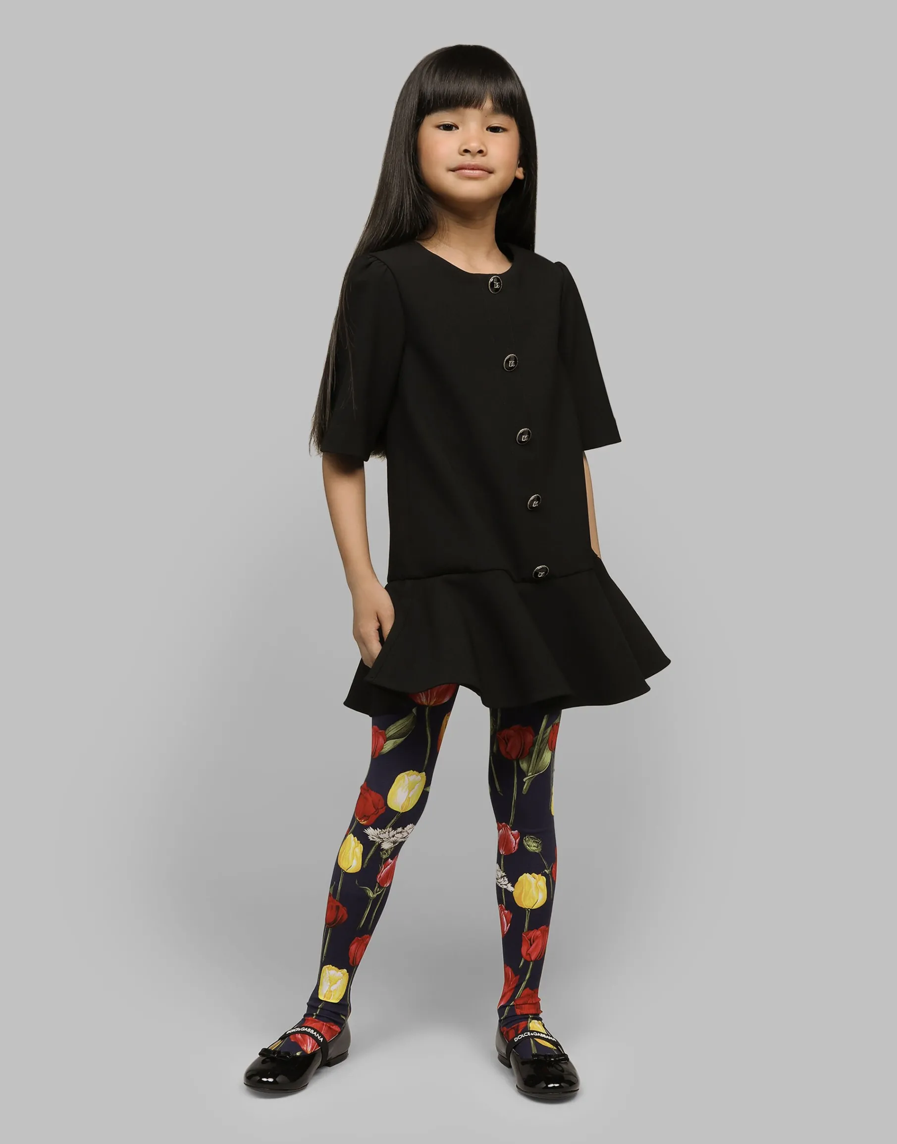 Cady dress with branded buttons