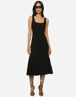 Calf-length cady dress