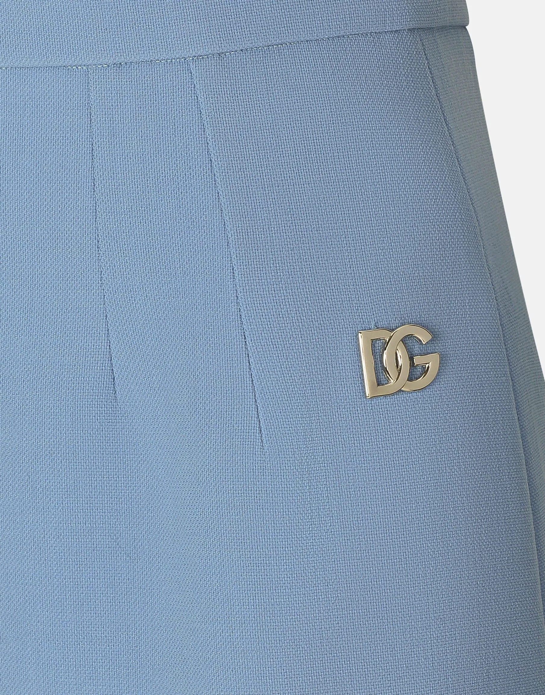 Calf-length wool crêpe pencil skirt with DG logo