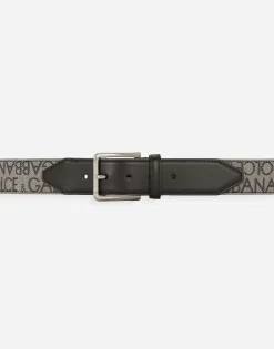 Calfskin and jacquard belt