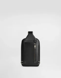 Calfskin belt bag with raised logo