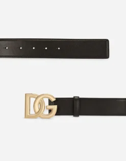 Calfskin belt with DG logo