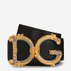 Calfskin belt with logo
