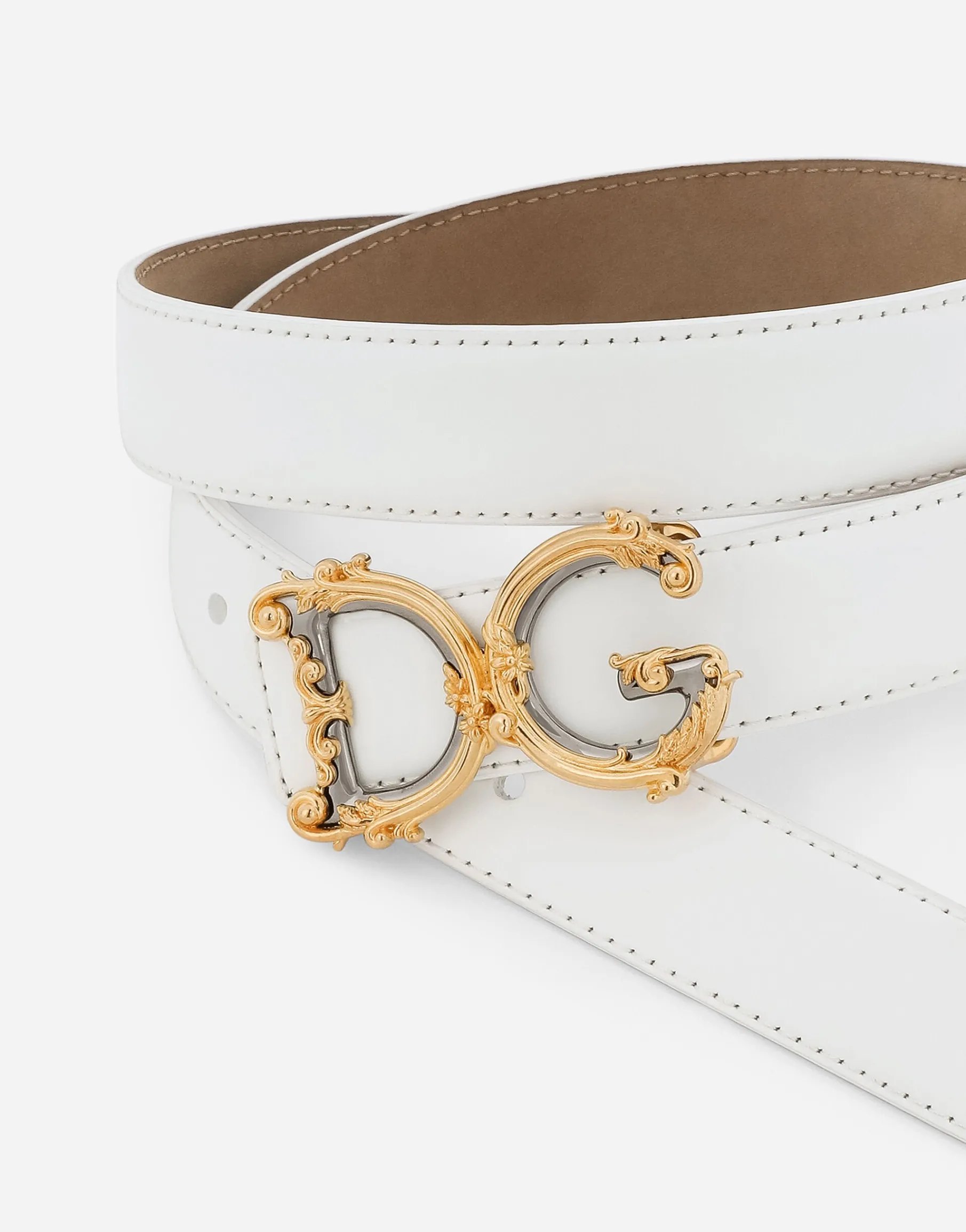 Calfskin belt with logo