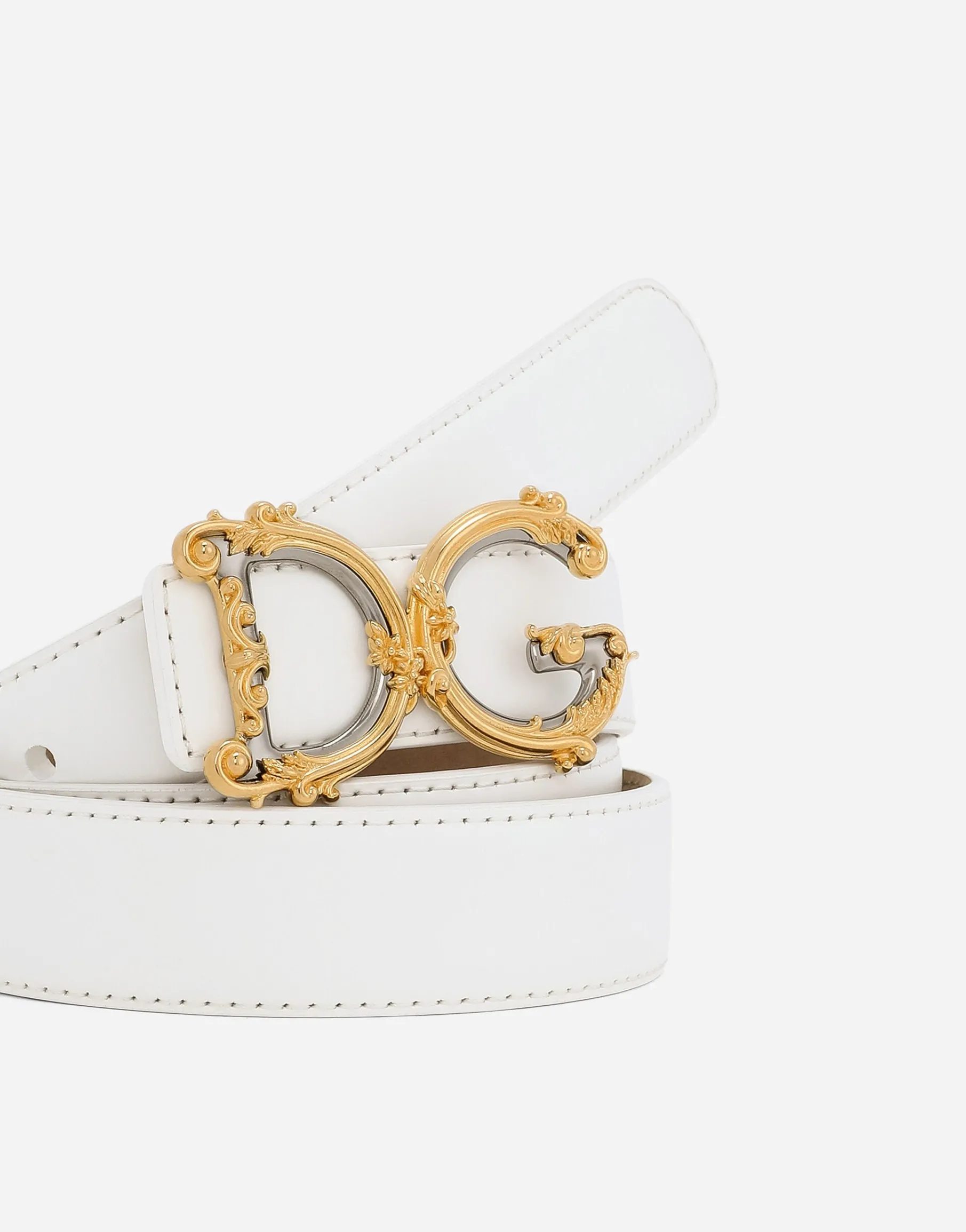 Calfskin belt with logo