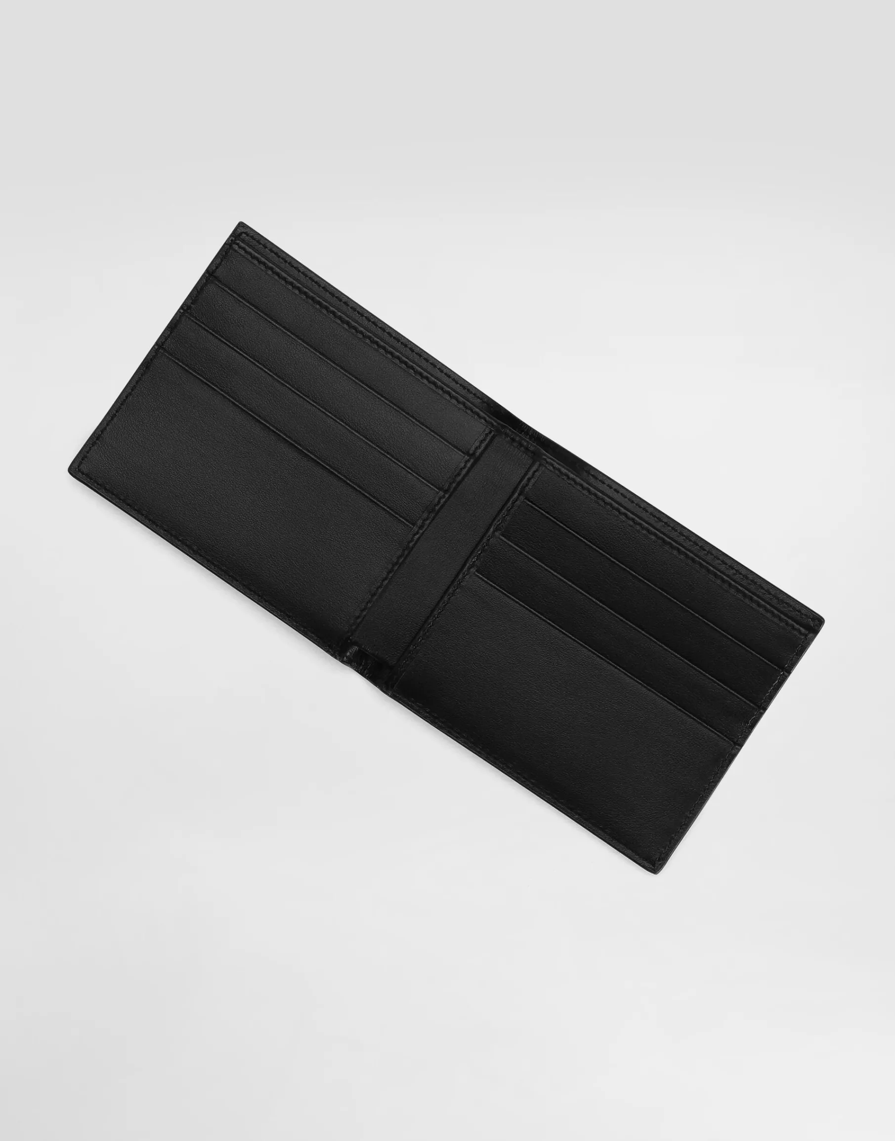 Calfskin bifold wallet with logo