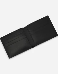 Calfskin bifold wallet with raised logo